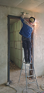 монтаж усиления проема швеллером