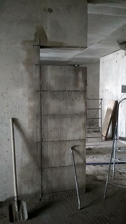 Расширение монолитной стены