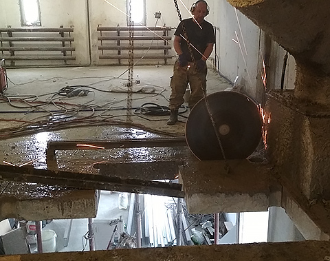 алмазная резка проема в перекрытии