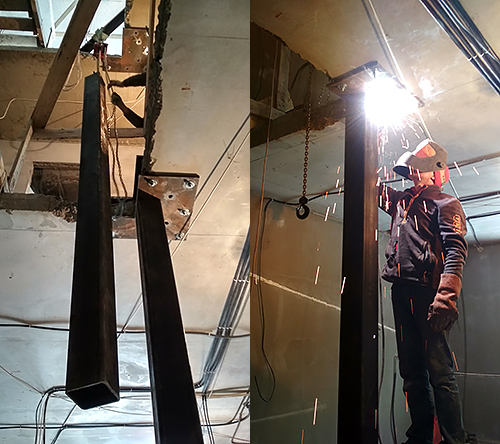 усиление перекрытия колоннами