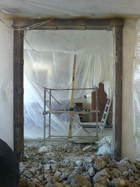 резка проема и усиление согласно проекта