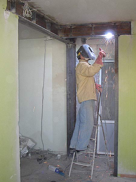 монтаж сложного усиления несущих стен