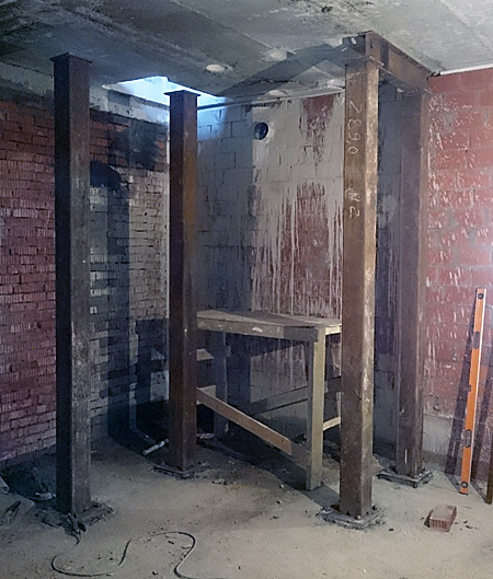 монтаж узлов усиления перекрытия