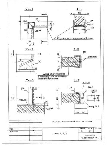 Усиление проема швеллером проект МНИИТЭП